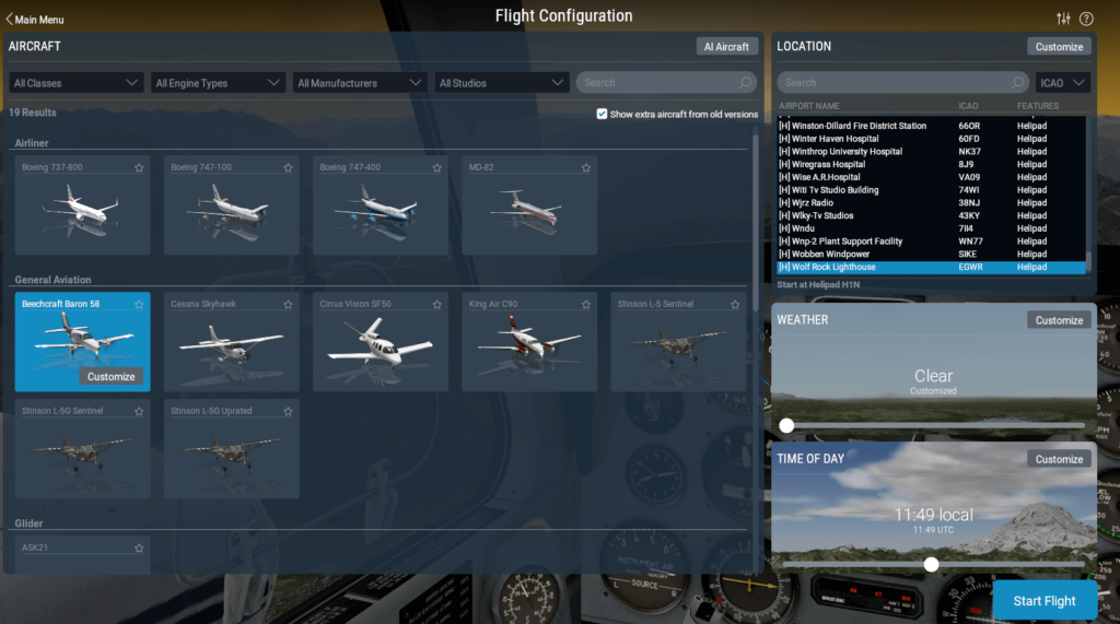 X Plane 11 User Interface Flight Planning