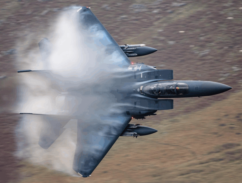 F15C High G turn mountains