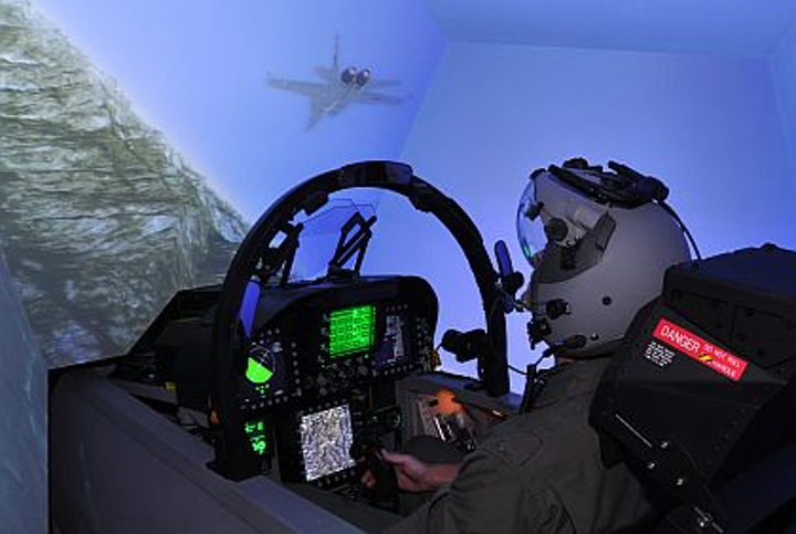 Combat flight simulator cockpit