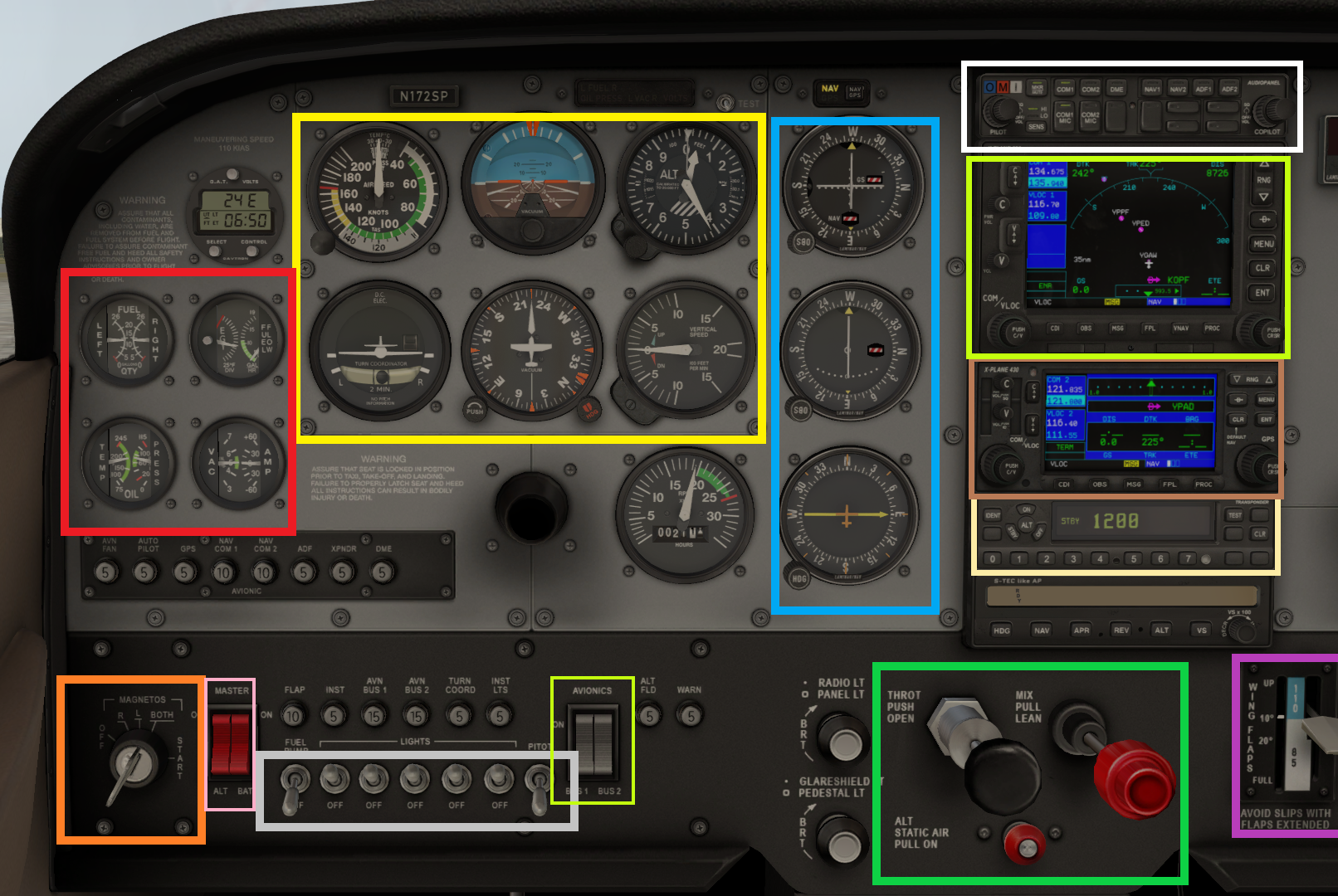 flight simulator cessna 172 cockpit