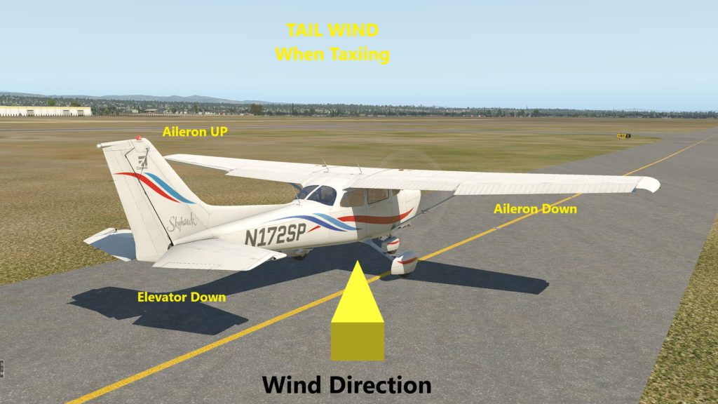 Cessna 172 Taxiing Rear Quarter Wind