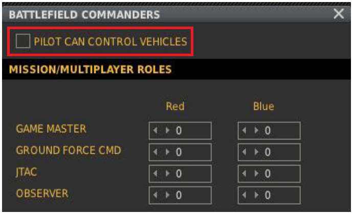 Battle Field Commanders Control