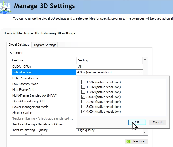 DCS SETTINGS