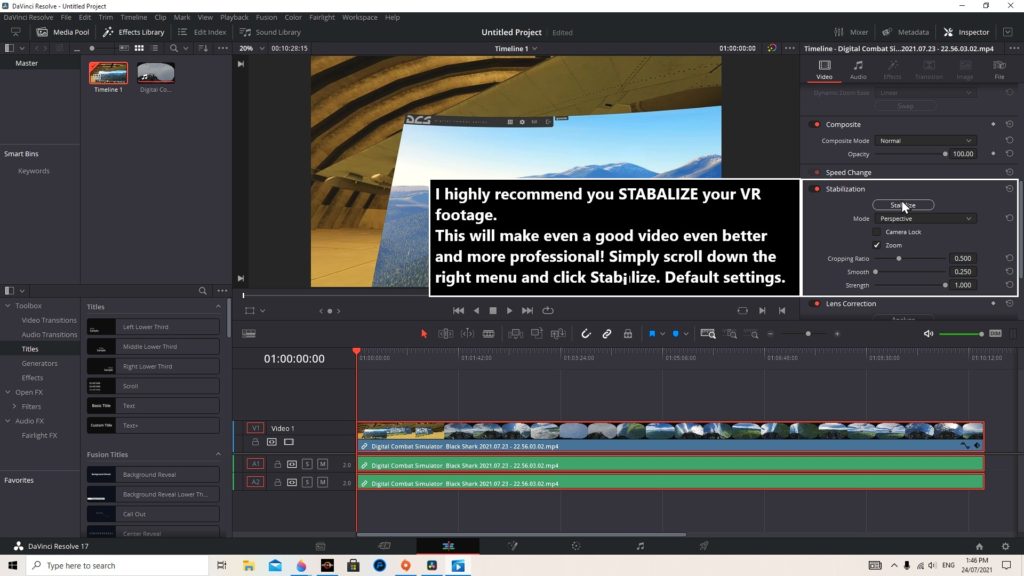 Davinci Resolve Stabalize Your Video
