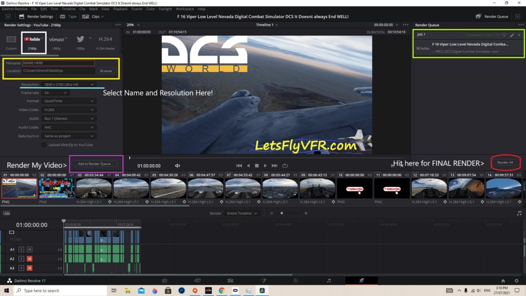 EXPORTING VIDEO DAVINCI RESOLVE VR