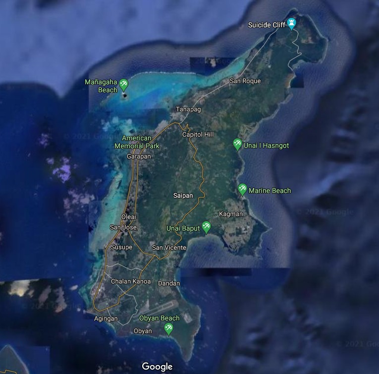 Saipan Marianas Island Map Free