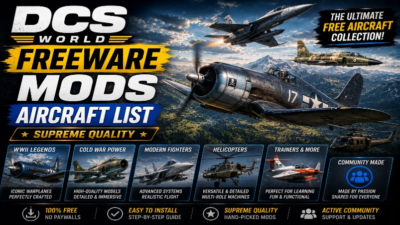 DCS FREEWARE Mods Aircraft List Supreme Quality.
