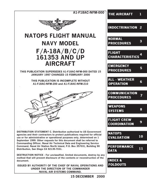 The F/A-18C Hornet NATOPS FLIGHT MANUAL