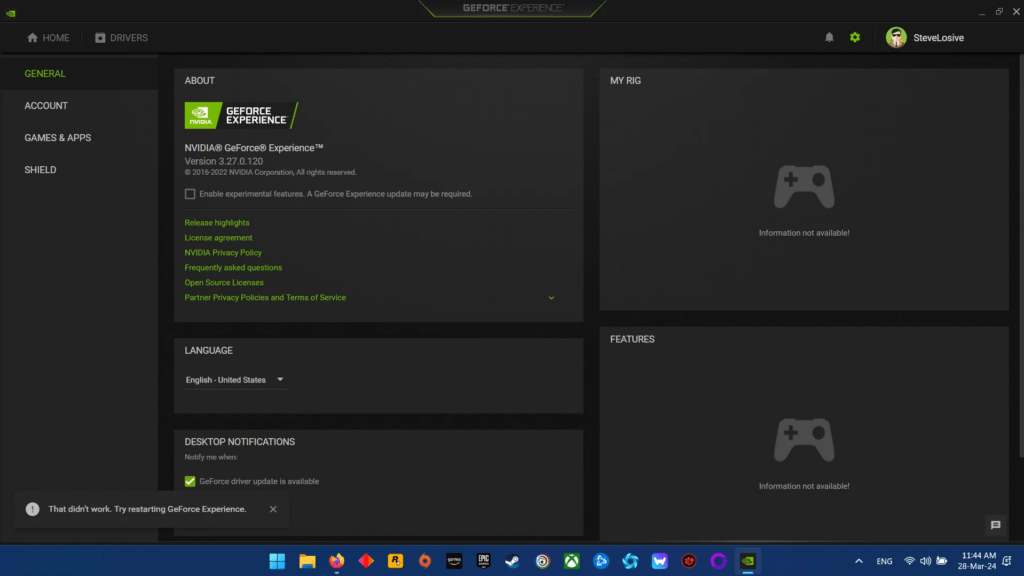 NVIDIA App Performance Issues