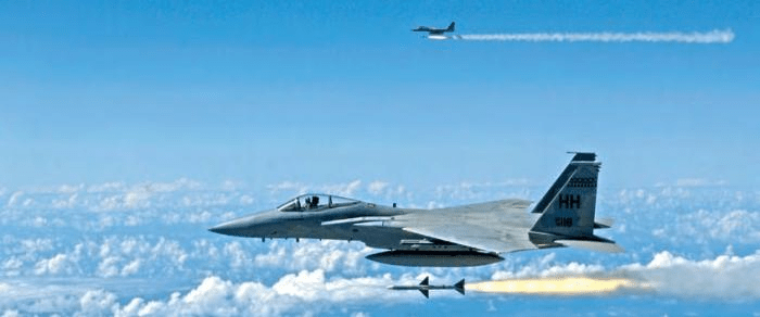 F-15 With Wingman Launching