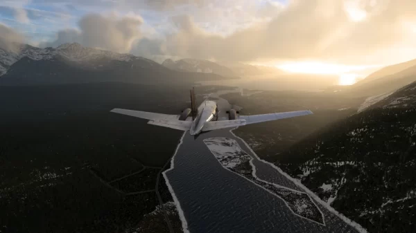 X Plane 12 Twin engine Sunset