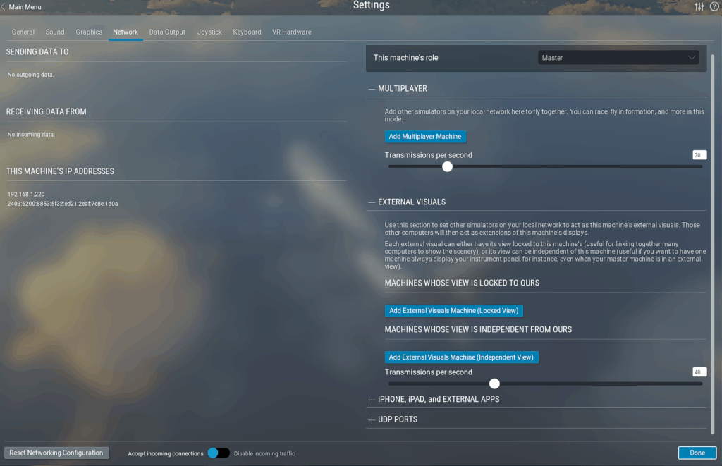 X PLane 12 Multiplayer Menu