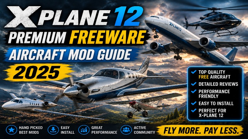 X-Plane 12 Premium FREEWARE AIRCRAFT MOD GUIDE – 2025.