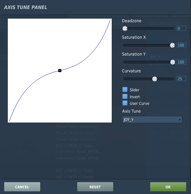 DCS WORLD Joystick Curve