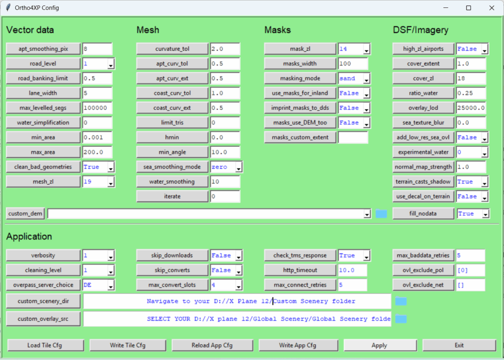 Ortho4XP Settings Page 