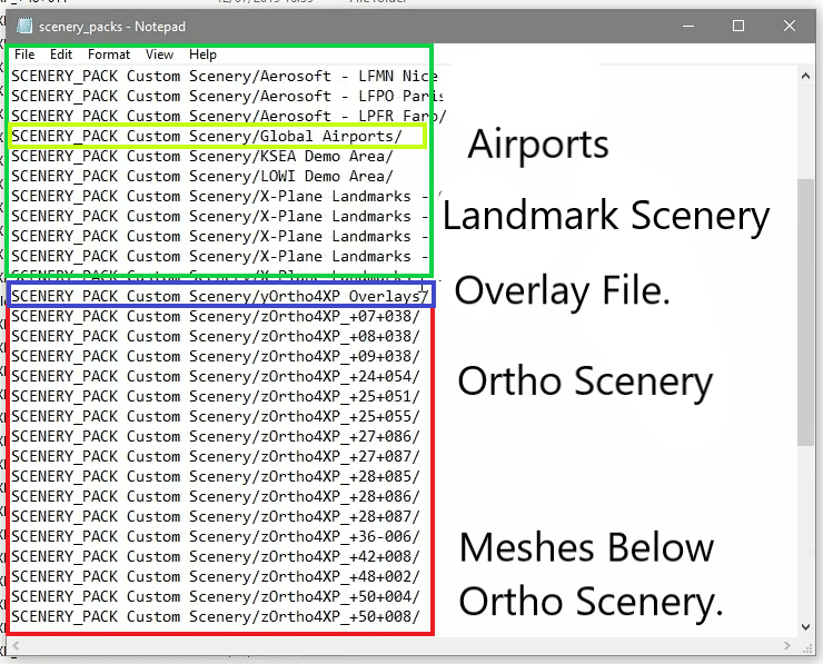 X PLANE 12 scenery.ini file Scenery order