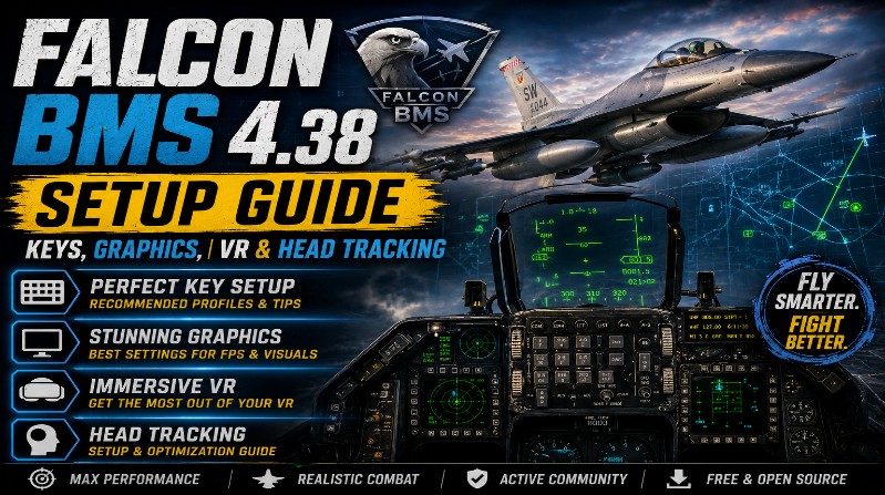 Falcon BMS 4.38 Setup Guide – Keys, Graphics, VR & Head Tracking.