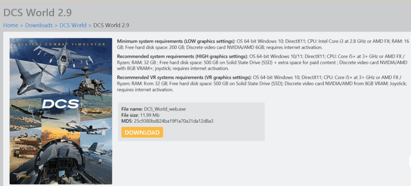 DCS WORLD 2.9 Installer Download