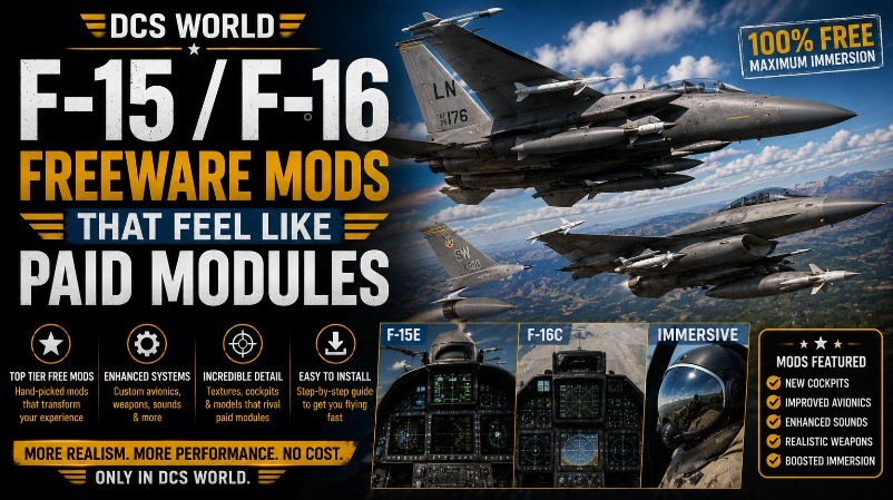 DCS World F-15 / F-16 FREEWARE Mods That Feel Like Paid Modules.