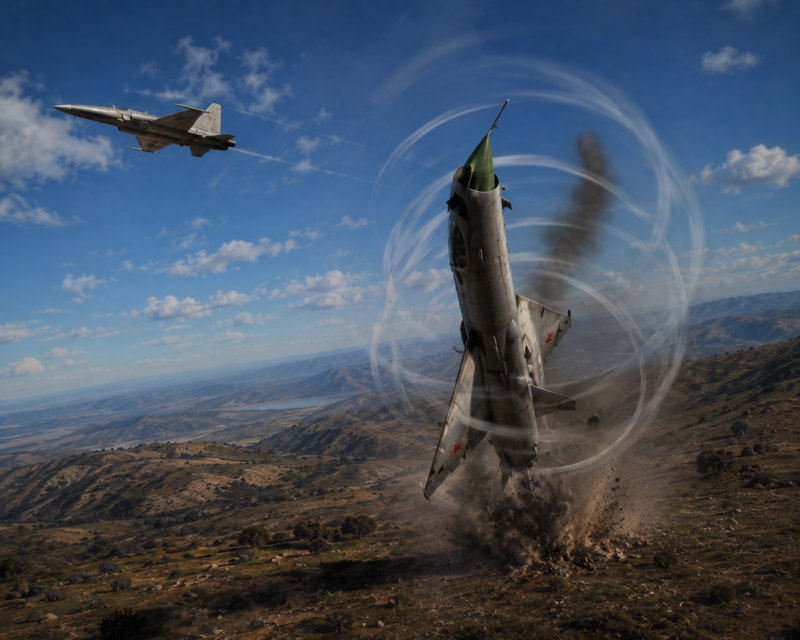 Mig 21 Flat spin