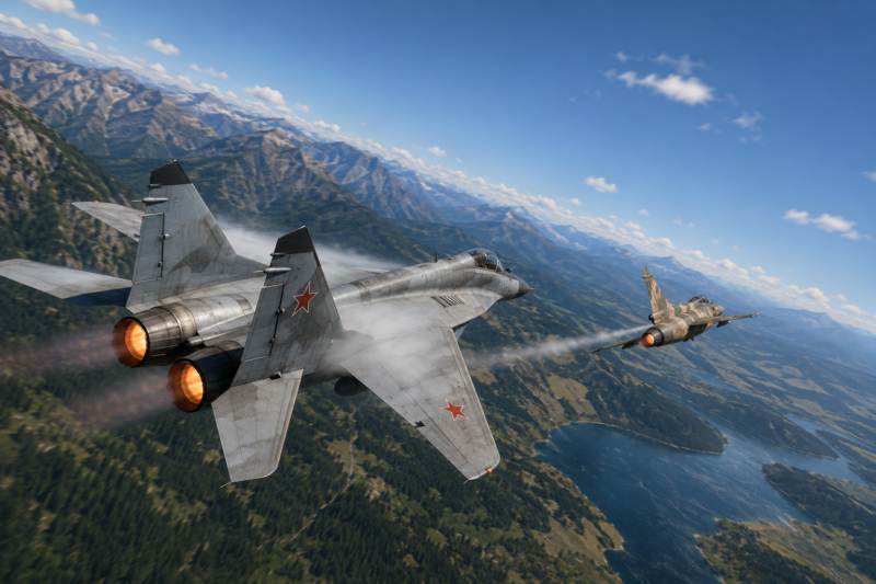 Mig 29 Chasing an F 5 TIger II