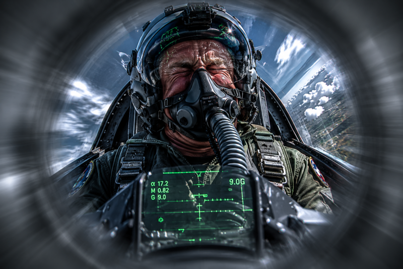 Pilot exeriencing High Gs