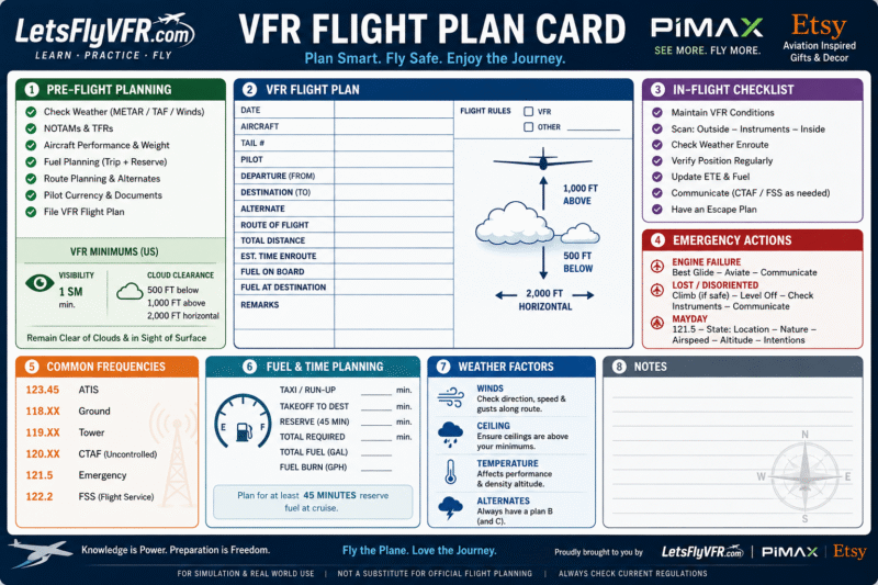 VFR FLIGHT PLAN CARD
