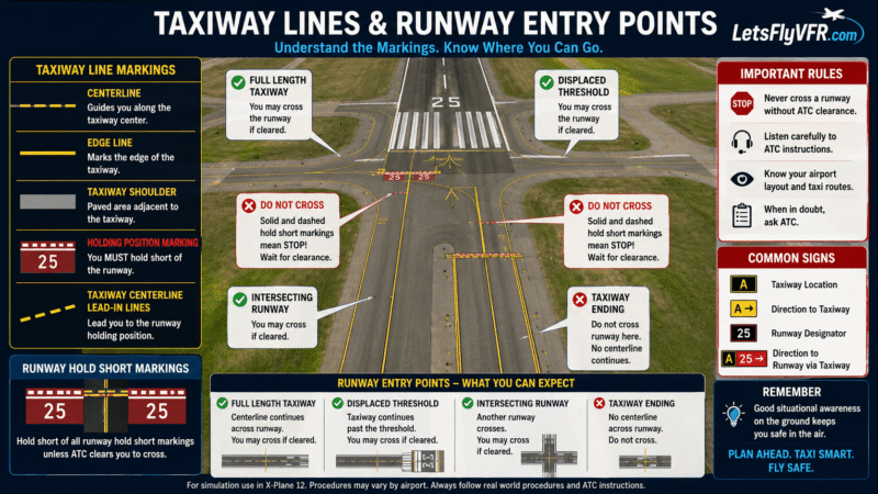 X Plane 12 Taxi Lines and Markings